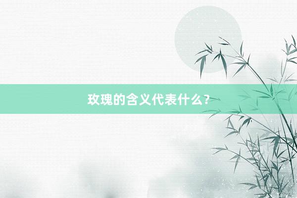 玫瑰的含义代表什么？